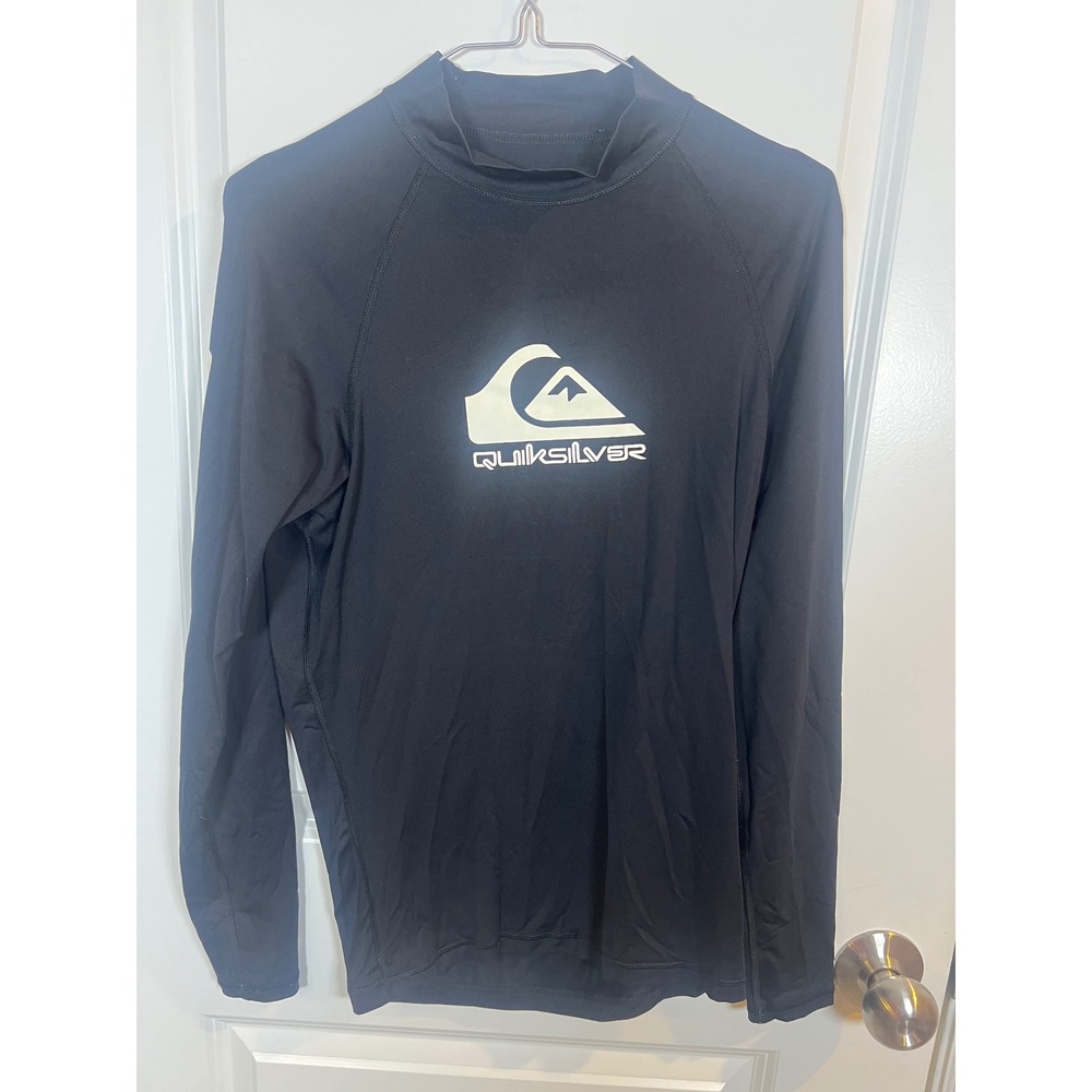 Quiksilver Mens‎ Rash Guard Long Sleeve Logo Black Size Medium